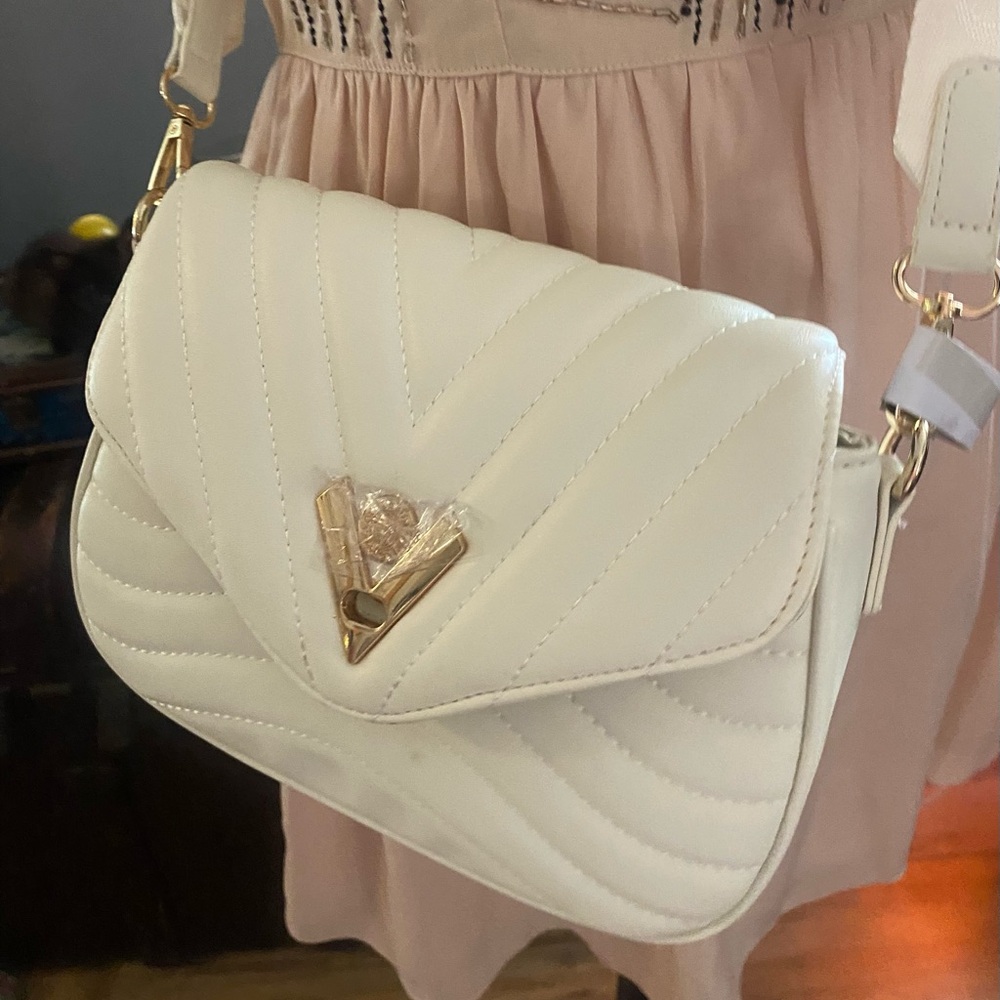 NWT Valentino Orlandoi White Quilted Cross Body